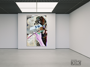 
                
                    Load image into Gallery viewer, Large, oversized Audrey Hepburn artwork.  Audrey Hepburn portrait art.  Modern Audrey Hepburn collage art.
                
            
