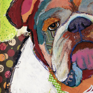Original Dog Art Collage: American Bulldog
