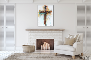 
                
                    Load image into Gallery viewer, #CA218 Abstract Cross Art Print
                
            