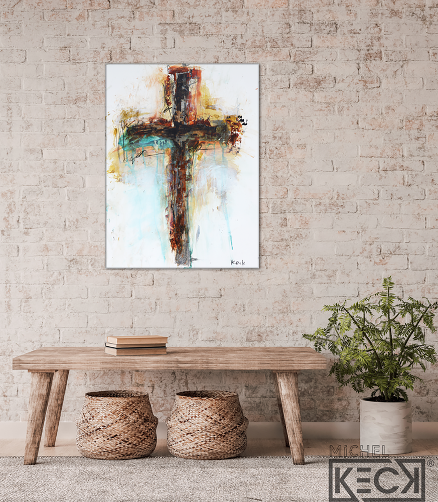 
                
                    Load image into Gallery viewer, #CA218 Abstract Cross Art Print
                
            