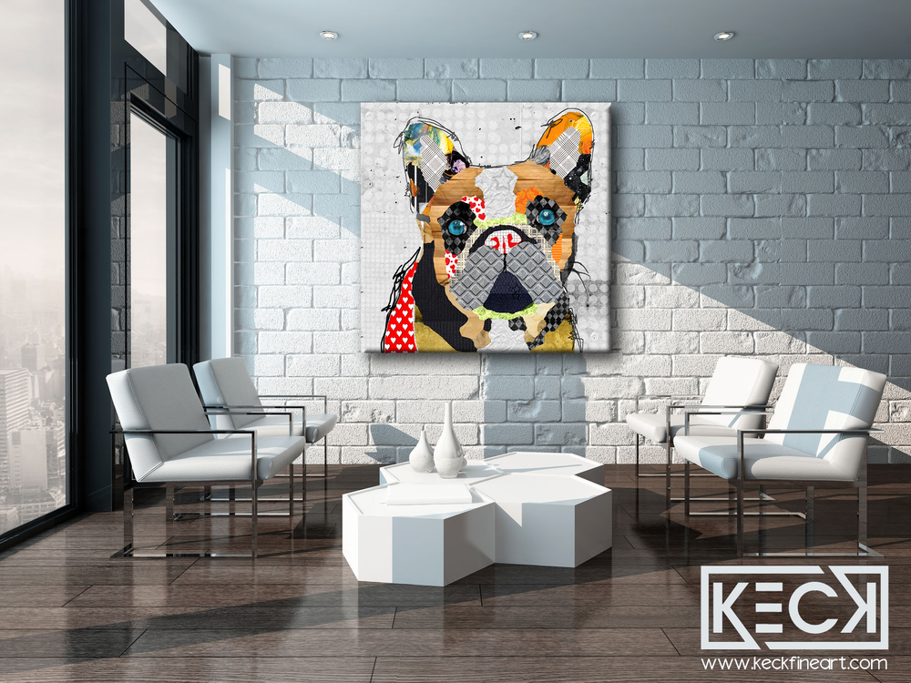
                
                    Load image into Gallery viewer, FRENCHIE ART GALLERY | French Bulldogs by Michel Keck - Colorful and Modern Dog art prints for modern decor
                
            