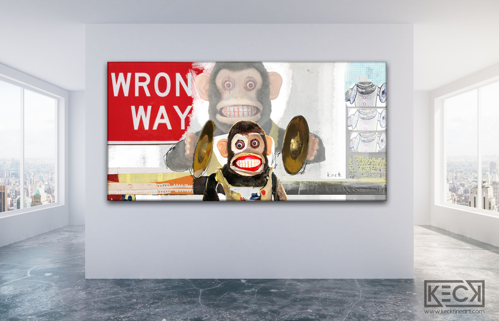 
                
                    Load image into Gallery viewer, CRAZY MONKEY ART PRINT BY MICHEL KECK
                
            