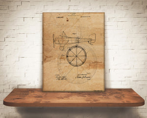 VINTAGE PATENT DRAWING of Airplane Canvas Print